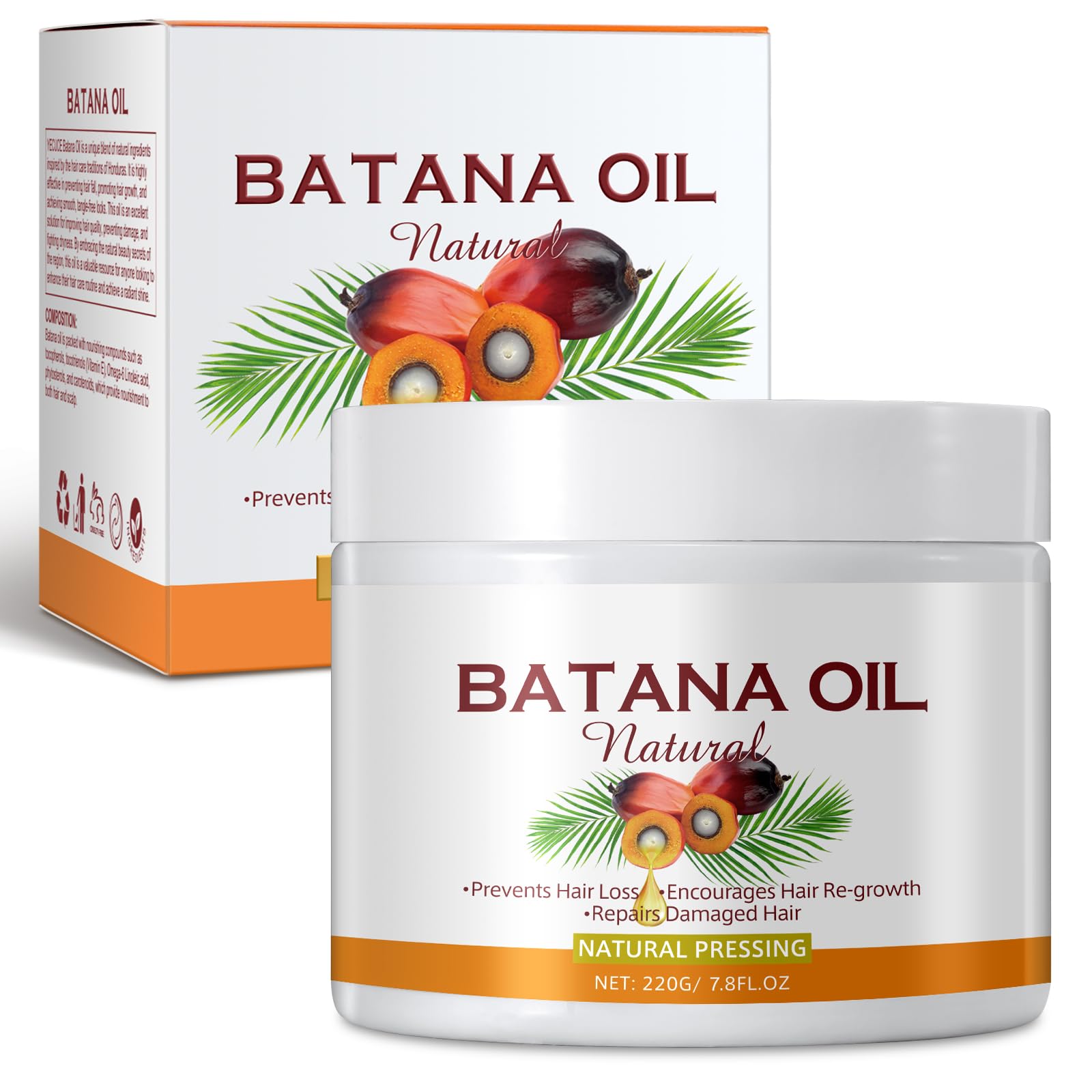  Pura Olio Batana Orgánico, Olio Batana per L'Incremento del Capelli, Olio Naturale non Trattato per la Crescita dei Cap