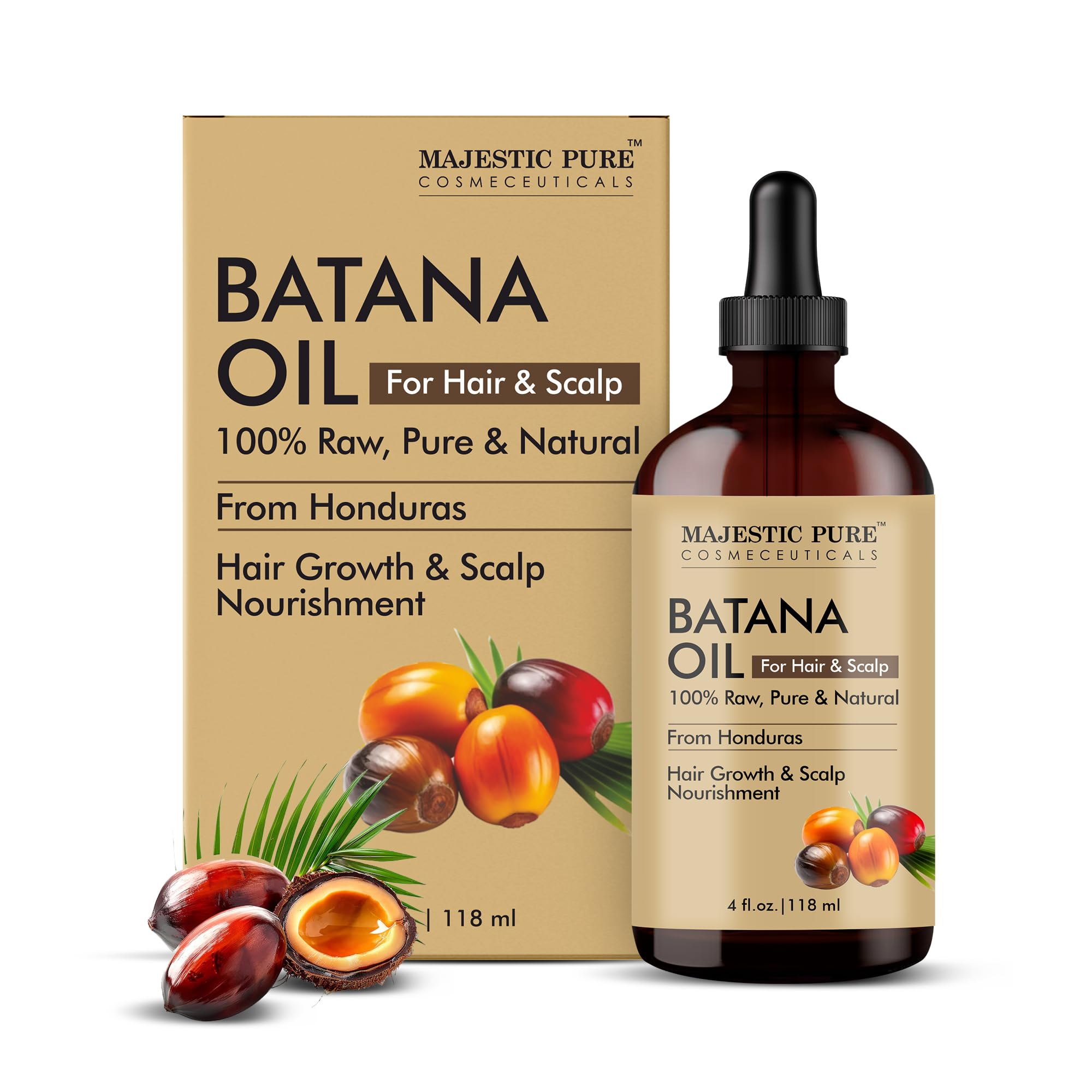  MAJESTIC PURE Batana Olio Naturello per Crescita dei Capelli, Soddisfacente e Ricostituente per il Piatti, Migliora la 