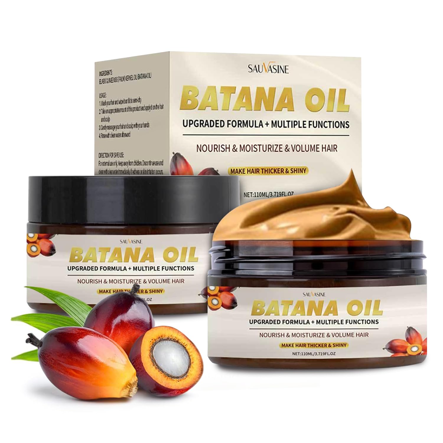  Batana Hair Oil per Crescita dei Capelli, Anti Caduta dei Capelli per Capelli Secchi e Caspo, 110 ml
| Batana Hair Oil 