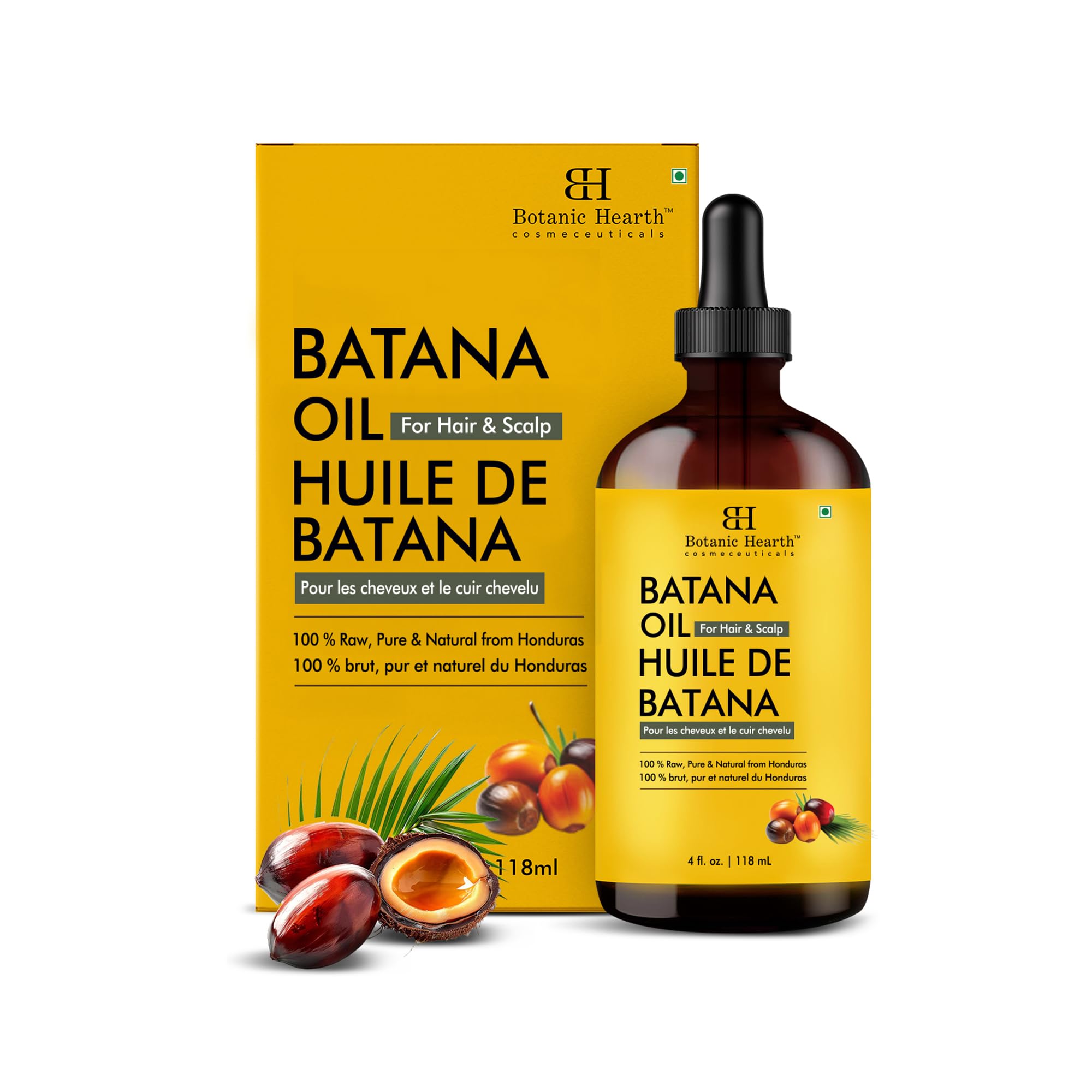 Dr Sebi Batana Hair Growth Oil Perfetto per i Capelli Crescita 100% Pura e Non Raffinata Olio di Honduras (Bottiglia di 